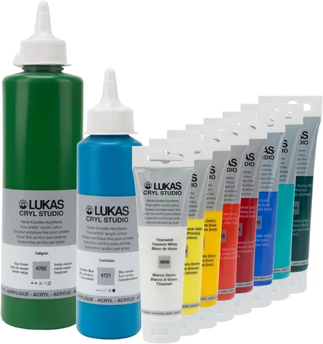 Vista 2 de Pintura acrílica Lukas CRYL Studio Artist, Rosa Melocotón, tubo de 125 ml - Pinturas acrílicas de alto pigmento para pintura en lienzo, obras a gran