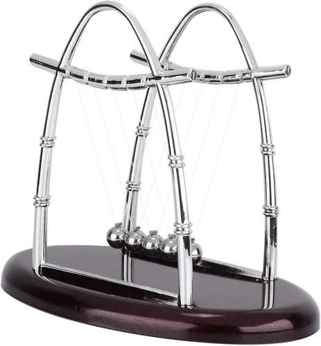 Vista 9 de FTVOGUE Balance Balls Newton Cradle Desktop Decor Stress Relief Toy Educational Science Pendulum Balls No Battery Needed for Home Office Desk