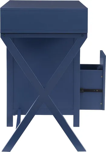 Vista 6 de Linon Sadie - Escritorio de almacenamiento lateral clásico moderno azul marino