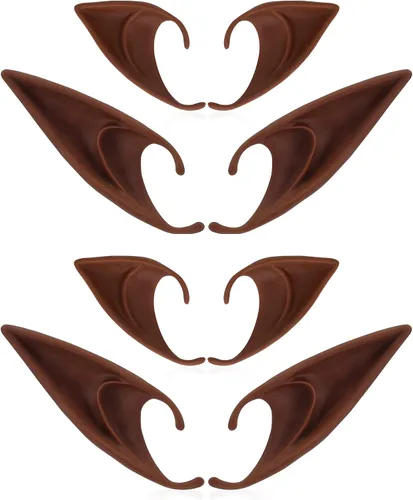 Vista 9 de FRESHME Orejas de Hada Duende Pixie – Orejas Puntiagudas Suaves Élficas para Cosplay, Mascarada, Vampiro, Orejas de Hada, Accesorios de Disfraz