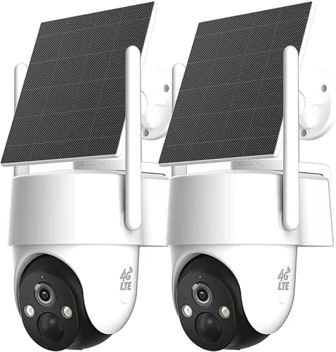 Vista 10 de Rraycom Cámara de seguridad celular 4G LTE inalámbrica para exteriores, sin WiFi, con energía solar, vista en vivo de 360°, visión nocturna a