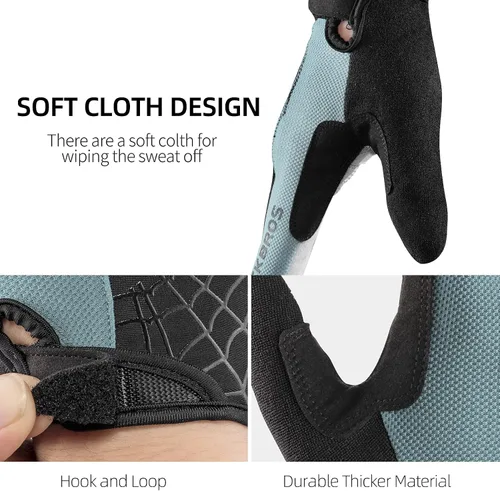 Vista 6 de ROCKBROS Guantes de ciclismo para hombre, guantes de bicicleta de montaña, guantes de bicicleta SBR Pad antideslizante guantes de conducción