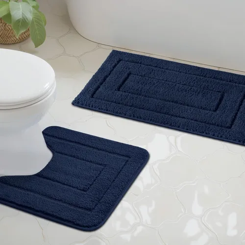 Vista 38 de GRANNY SAYS Juego de 2 alfombras de baño suaves para baño, alfombras de baño antideslizantes y lavables, alfombras de baño absorbentes para bañera