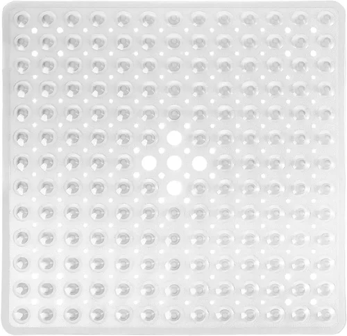 Vista 18 de Yimobra Tapete para ducha antideslizante, 21 x 21 pulgadas, tapete cuadrado suave para ducha con ventosas y agujeros de drenaje, tapetes para baño