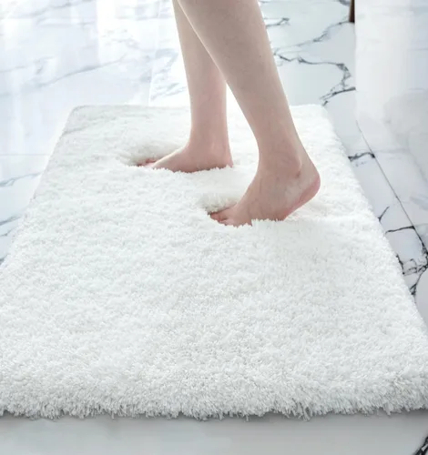 Vista 51 de Disolla - Alfombra antideslizante pequeña y esponjosa para el suelo del baño, lavable, afelpada, para ducha, absorbente, color beige, 17 x 24