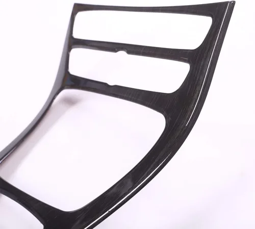 Vista 8 de YIWANG Adhesivos ABS de grano de madera negra para consola central de engranajes, marco de marco, 2 unidades para Mercedes Benz Clase E W213