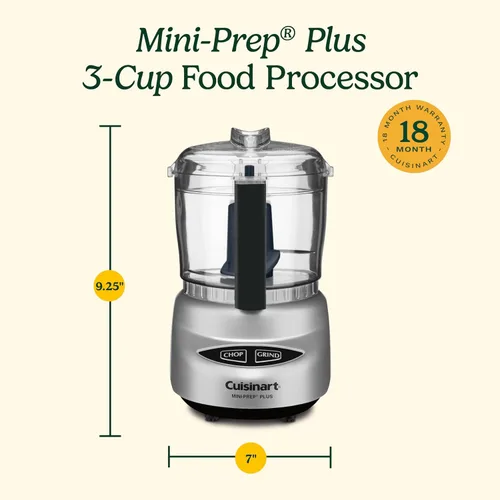 Vista 6 de Cuisinart Mini-Prep Plus Procesador de Alimentos, mini procesador de alimentos de 24 onzas para picar hierbas, verduras y queso duro, cuenco