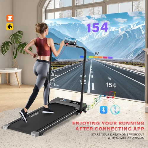 Vista 3 de Walking Pad, HOWHAI Treadmill with Incline, Brushless 2 in 1 Foldable Under Desk Portable Treadmills for Home/Office with App, Bluetooth Music