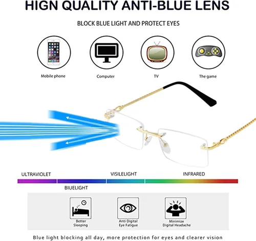 Vista 7 de JUDOO Lentes de sol rectangulares sin montura para hombres y mujeres, a la moda, hip hop, sin marco, lentes de diseñador Y2K cuadrados transparentes