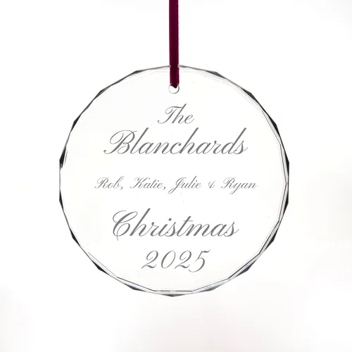 Vista 5 de Adorno personalizado de campana de cristal de 2.75 pulgadas, adorno colgante de vidrio transparente grabado personalizado para parejas, bodas