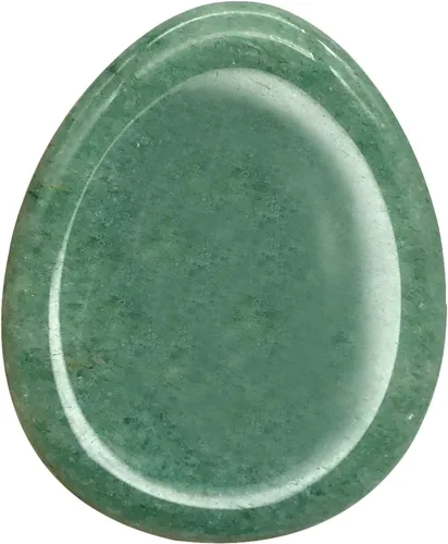 Vista 13 de Fekuar Piedra Natural de Cristal Unakita para el Pulgar, Piedra de Bolsillo Tallada a Mano para Alivio del Estrés y Meditación, en Forma Ovalada