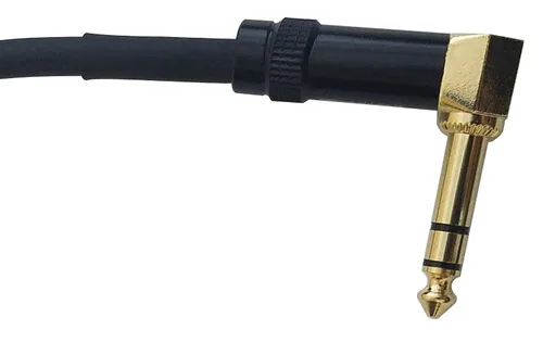 Vista 2 de Audio2000'S E25101 - Cable TRS de 1 pie chapado en oro de 1/4 pulgadas en ángulo recto a TRS chapado en oro de 1/4 de pulgada en ángulo recto