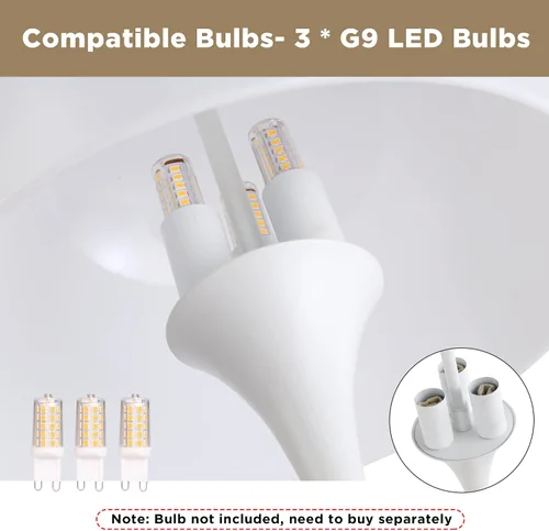 Vista 6 de Lámpara de mesa moderna y elegante para dormitorio, lámpara de mesa de 3 luces LED para sala de estar, oficina, lámpara de escritorio de hongo