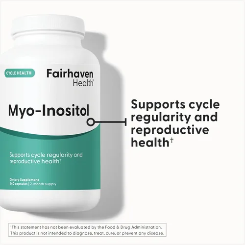 Vista 2 de Fairhaven Health Suplemento de mio-inositol para mujeres y hombres Vitamina B8 2000 mg Cápsulas veganas de inositol en polvo Sin gluten