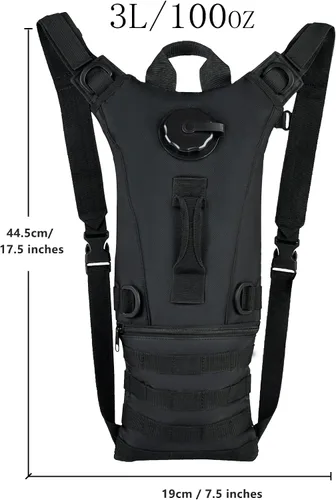 Vista 2 de Zavothy Mochila táctica de hidratación Molle con vejiga de agua de 3L Mochila de hidratación para ciclismo, correr, ciclismo, senderismo, mochila
