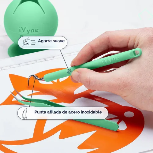 Vista 3 de iVyne Kit de herramientas de deshierbe de vinilo de alta calidad y recolector de desechos de deshierbe herramientas de agarre suave con bayas