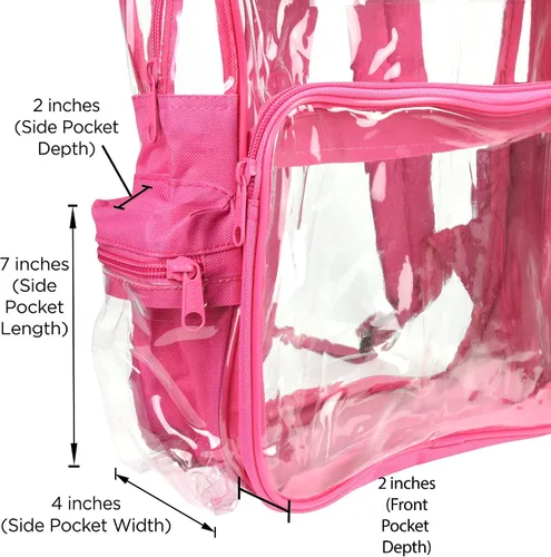 Vista 74 de DALIX Bolsas de mochila transparentes de plástico liso dorado
