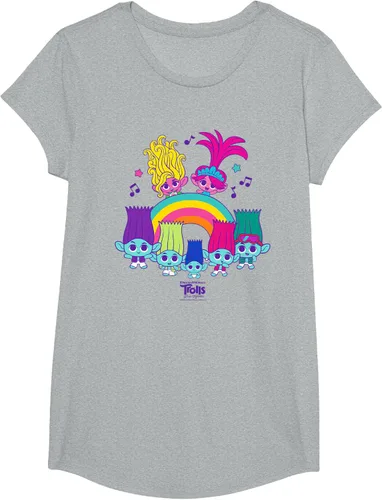 Vista 46 de Camiseta DreamWorks Trolls Band Together BroZone Poppy Viva Rainbow Negro