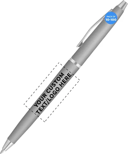 Vista 8 de DISCOUNT PROMOS Langham - Juego de 10 bolígrafos a granel, tinta negra, ideal para oficina, escuela, negocios, ferias comerciales, color verde