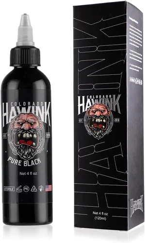 Vista 9 de HAWINK Tinta negra del tatuaje 4oz (4.1 fl oz) del pigmento amistoso suministros concentrado negro ti203-120-002