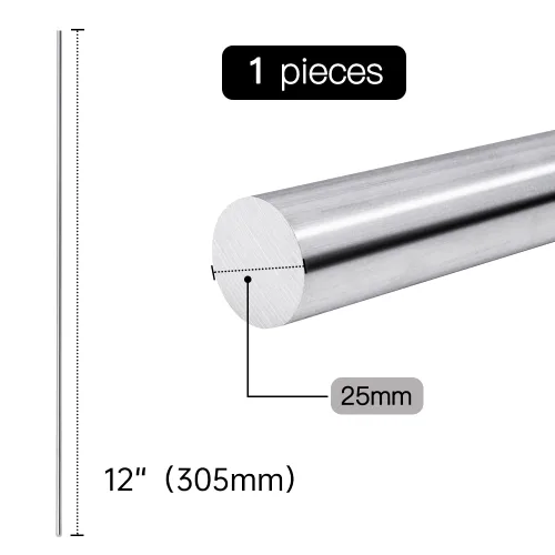 Vista 2 de Feelers Varilla redonda de aluminio de 1" (25mm) de diámetro, varilla sólida de aluminio 6061 para manualidades DIY, 12" de longitud, 1 pieza