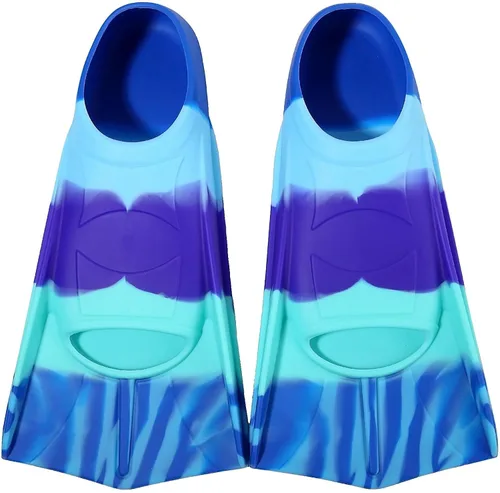 Vista 16 de Aletas de natación para niños, aletas cortas para niños y jóvenes, aletas de natación para entrenamiento de natación para niños, niñas, niños
