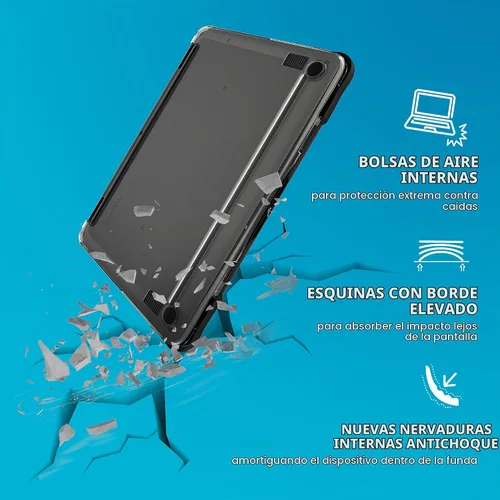 Vista 5 de Gumdrop SlimTech - Funda para Chromebook Dell 3120 de 11.6 pulgadas, 3110 3100 (2 en 1), funda protectora para laptop rígida a presión para niños