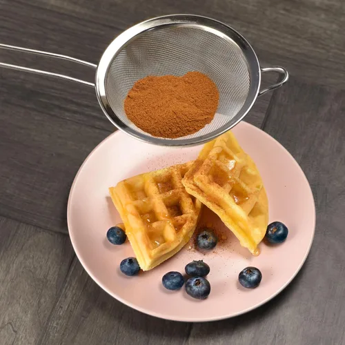 Vista 2 de YBM HOME Colador de malla fina de acero inoxidable con mango para enjuagar granos, frijoles y frutas de arroz, 2.5 pulgadas