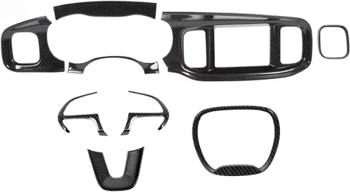 Vista 13 de Hoolcar para Dodge Charger 2015+ Kit de Embellecedores de Decoración Interior, Panel Central de Control del Tablero, Embellecedor del Panel