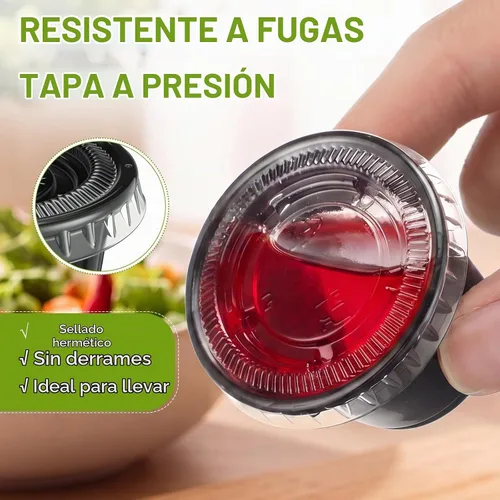 Vista 4 de Macarrie 1000 tazas de 1 oz con tapas para porciones de salsa de plástico