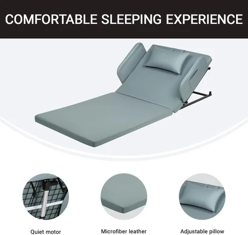 Vista 3 de Respaldo de Cama Elevable - Cuña de Cama Eléctrica Ajustable con Colchón para Cama y Funda de Almohada para Ancianos, Pacientes, Mujeres Embarazadas
