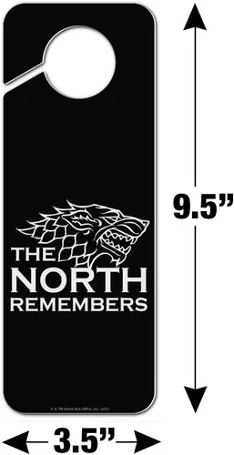 Vista 6 de GRAPHICS & MORE Cartel de plástico para perilla de puerta de Game of Thrones The North Remembers