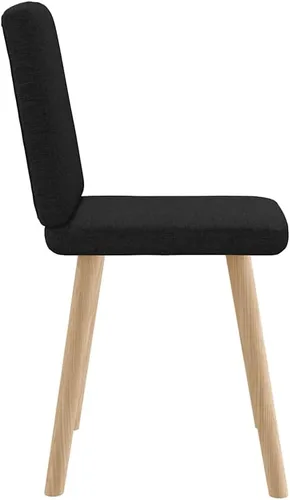 Vista 5 de Modern Dining Chairs 2-Piece Set Black Fabric Upholstered Kitchen Chairs with Metal Frame and Foam Padding for Dining Room Living Room Farmhouse
