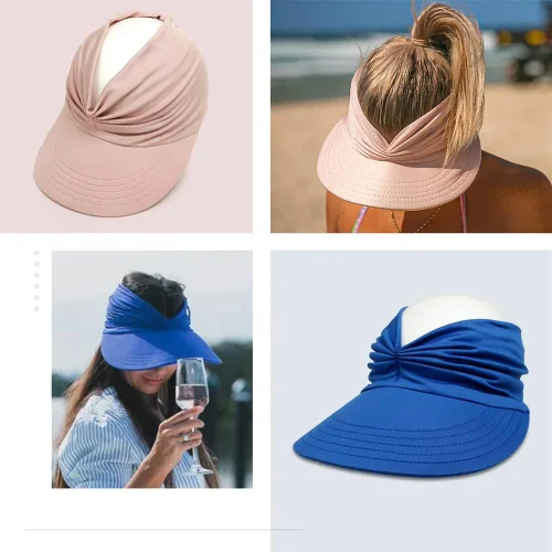 Vista 7 de Sun Hat Women Sun Beach Visor Cap UV Protection with Wide Brim for Sports Beach Golf Hiking