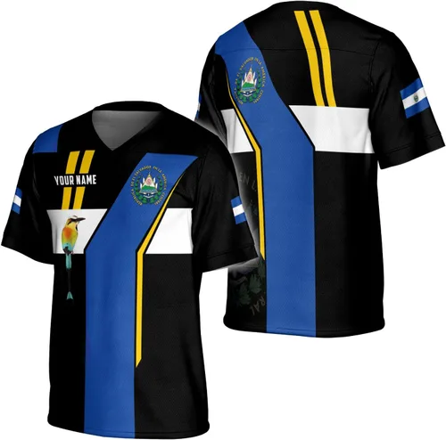 Vista 12 de Camiseta de fútbol de El Salvador personalizada de El Salvador Jersey de fútbol de El Salvador para hombres, camisas de El Salvador 3D