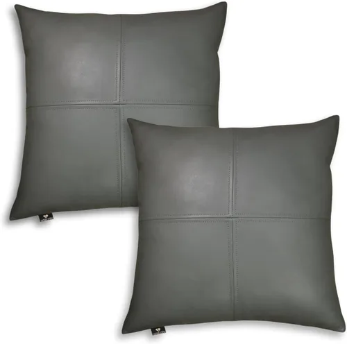 Vista 30 de Funda de almohada de cuero de cordero 100% cuero de cordero – Funda de cojín para sofá – Fundas decorativas para sala de estar y dormitorio, cuero