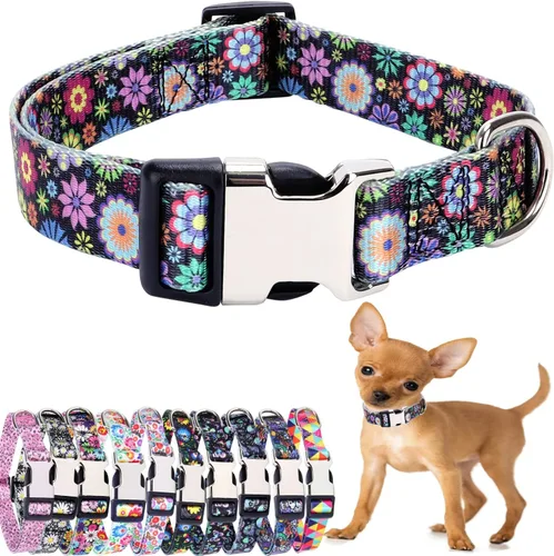 Vista 15 de Collares para perros pequeños, con patrón de impresión 3D, de nailon suave, ajustables, para perros pequeños, medianos, grandes, hembra, niño 1