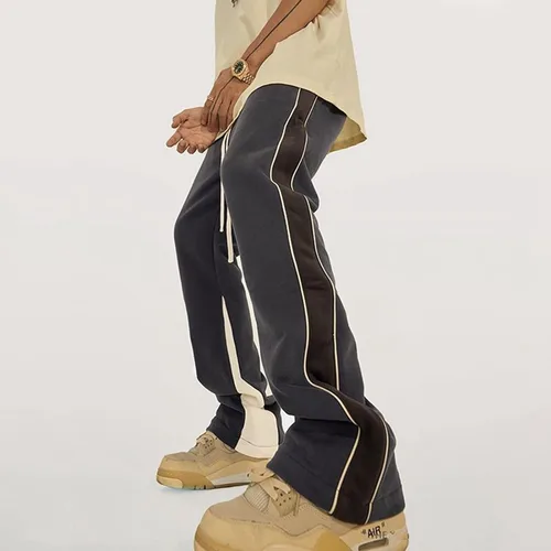 Vista 2 de Pantalones deportivos de gamuza sintética para mujer, pantalones de baile acampanados para hombre