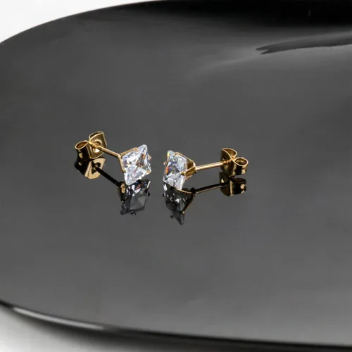 Vista 3 de NEWITIN 12 Pairs Stainless Steel Stud Earrings for Men Hypoallergenic Earrings Inlaid Cubic Zirconia Men Earrings Hoop Earrings Stud Earrings for