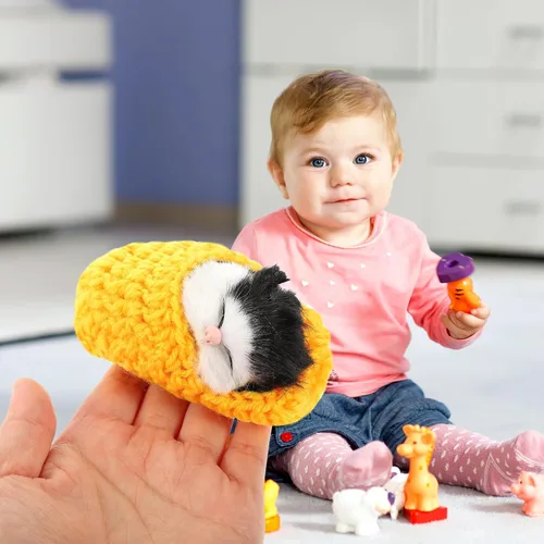 Vista 8 de Ciieeo Gato dormido en zapatilla de juguete con sonidos de maullidos mini gatito en decoración de zapatos para niños y niñas para fiestas de Navidad