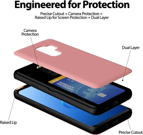 Vista 217 de GOOSPERY Parachoques magnético para puerta compatible con Galaxy S9 Plus, tarjetero tipo billetera con cierre automático por iman, funda protectora