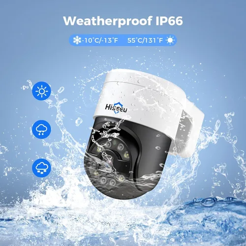 Vista 6 de Seguimiento humano + inclinación de 90° de giro de 300°: sistema de cámara de seguridad Hiseeu 4K PoE, sistema de cámara de seguridad NVR con cable