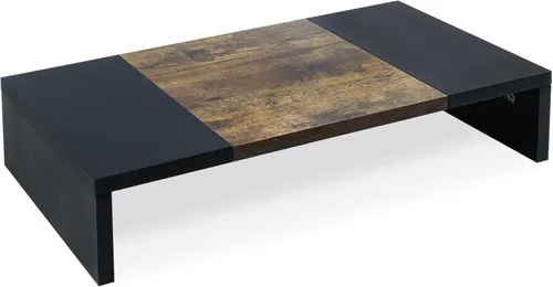 Vista 10 de TEAMIX Paquete de 2 soportes para monitor de 20 pulgadas, soporte de escritorio negro para PC/TV/portátil/impresora, organizador de estante