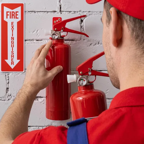 Vista 5 de Taobary Soporte de gancho de pared para extintor de incendios, paquete de 2