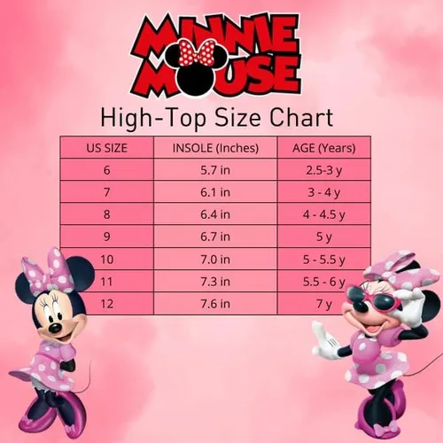 Vista 6 de Tenis de Minnie Mouse para niñas zapatos deportivos de lona casuales de alta calidad para niños bebéniño pequeño talla 6 12