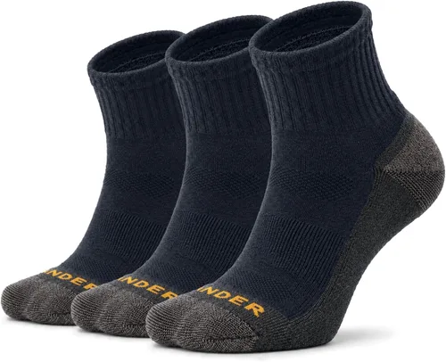 Vista 7 de WANDER Merino Wool Quarter Light Hiking Socks 3 Pairs Cushion Odor Control Dark Green* 3 Pairs