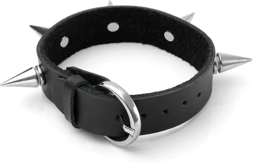 Vista 2 de MILAKOO Pulsera de piel sintética estilo punk con remaches acentuados