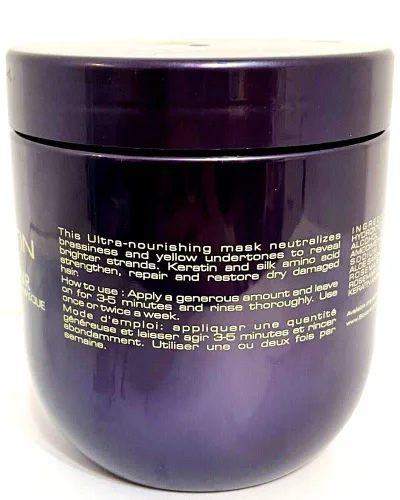 Vista 3 de Mascarilla para el cabello morado con queratina bio 16.9 fl oz