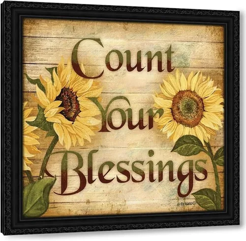 Vista 12 de ArtDirect Count Your Blessings 15x15 Black Modern Wood Framed with Double Matting Museum Art Print by Wargo, Ed
