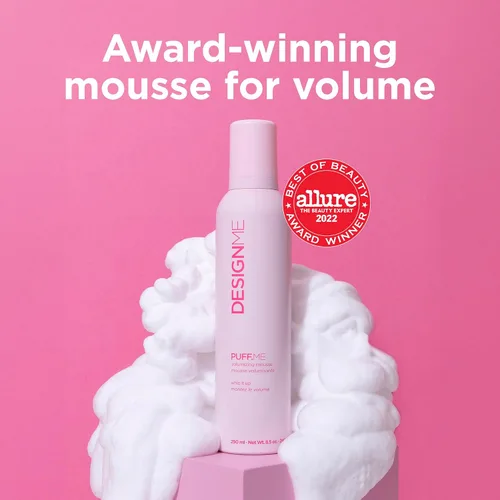Vista 4 de Design.Me PUFF.ME - Mousse voluminizador para el cabello, espuma ligera y flexible para rizos, ondas o cabello liso, sin sulfatos ni parabenos